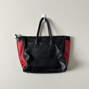 Nardelli Made in Italy Leather Tote Bag Colorblock with Feet